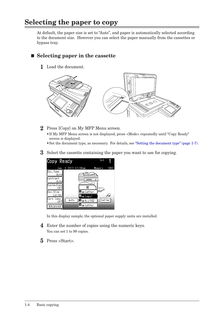 Selecting the paper to copy, Selecting the paper to copy -4 | Konica Minolta bizhub 25e User Manual | Page 9 / 46
