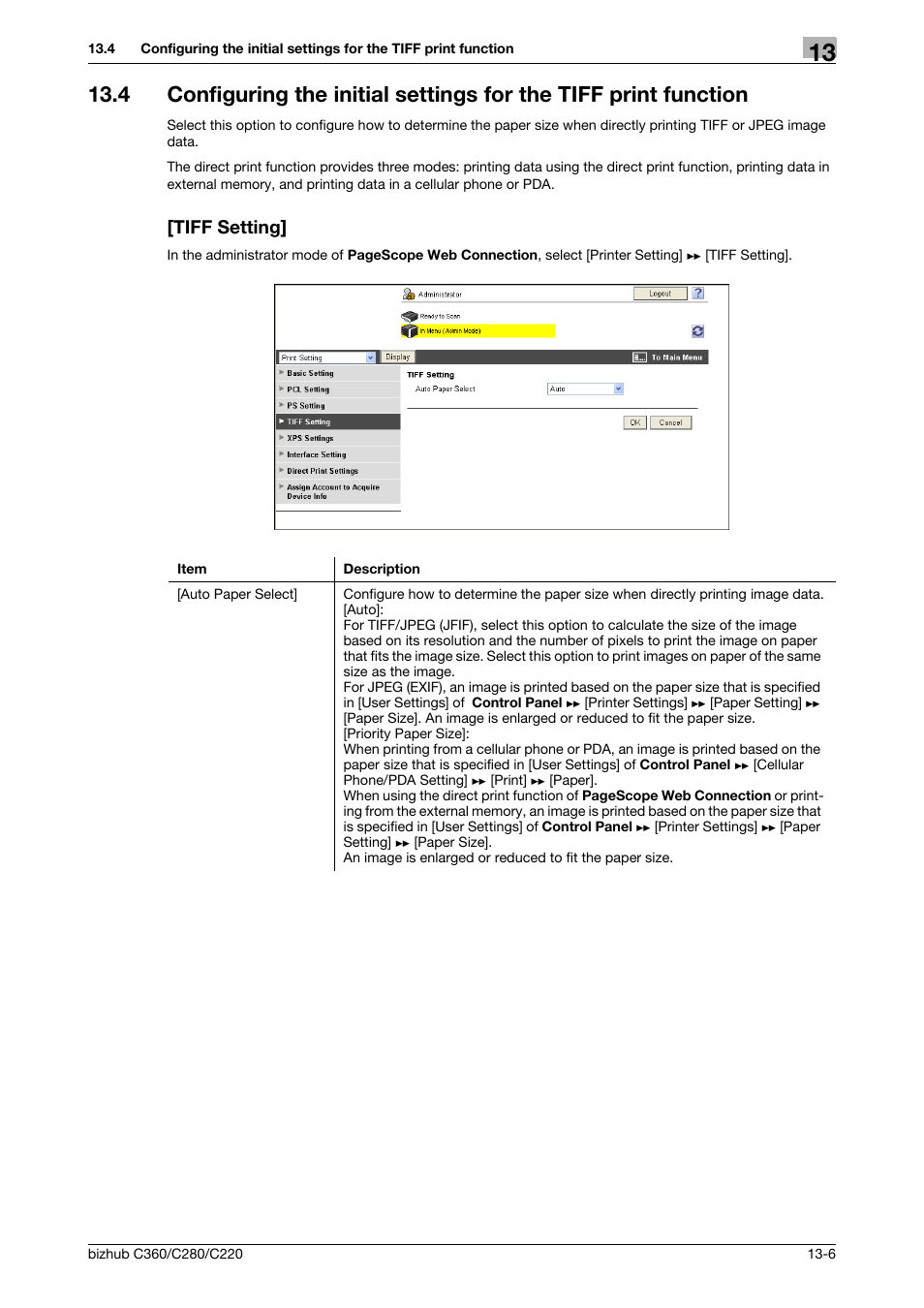 Tiff setting | Konica Minolta BIZHUB C360 User Manual | Page 292 / 366
