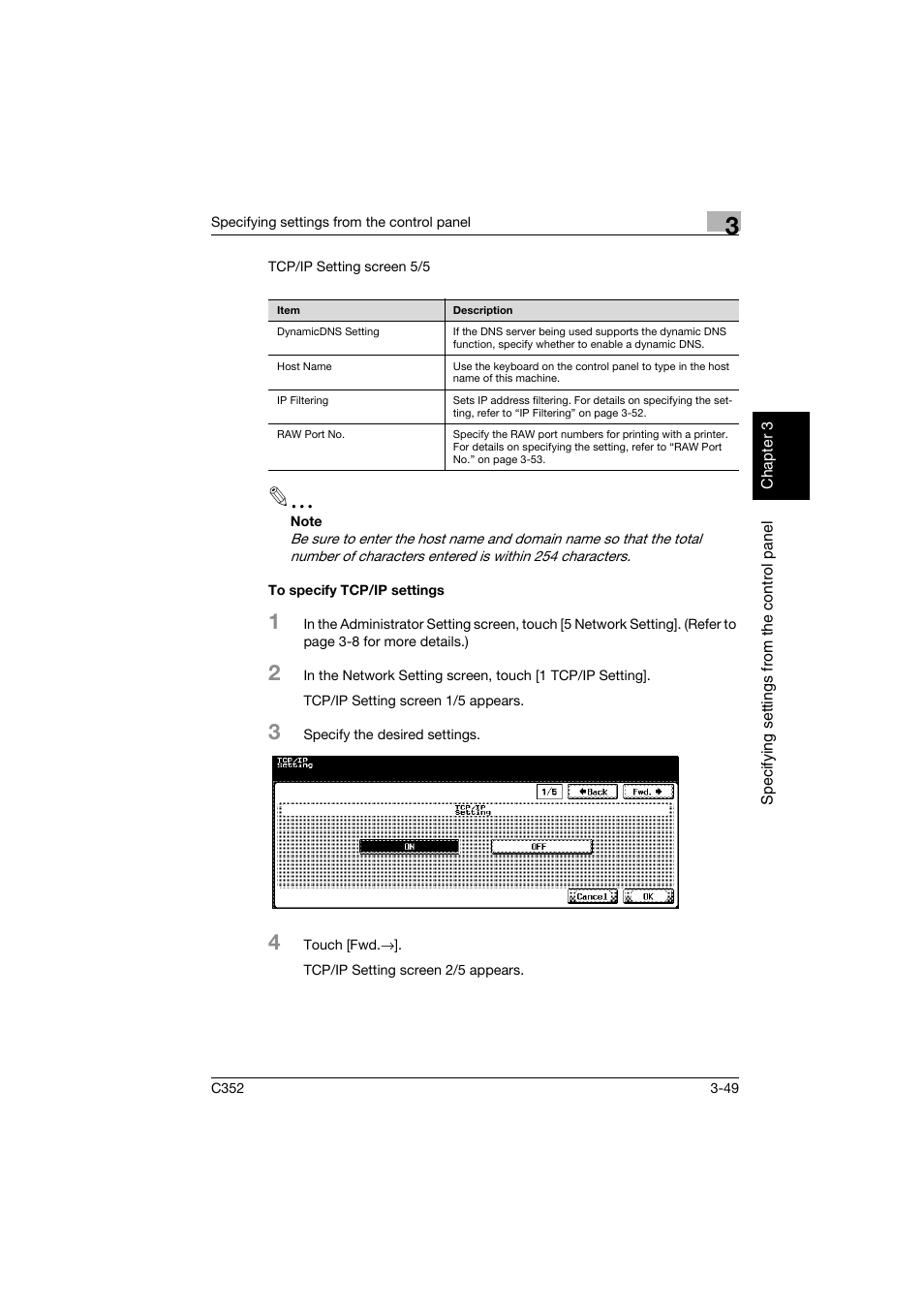 To specify tcp/ip settings, To specify tcp/ip settings -49 | Konica Minolta bizhub C352 User Manual | Page 160 / 392