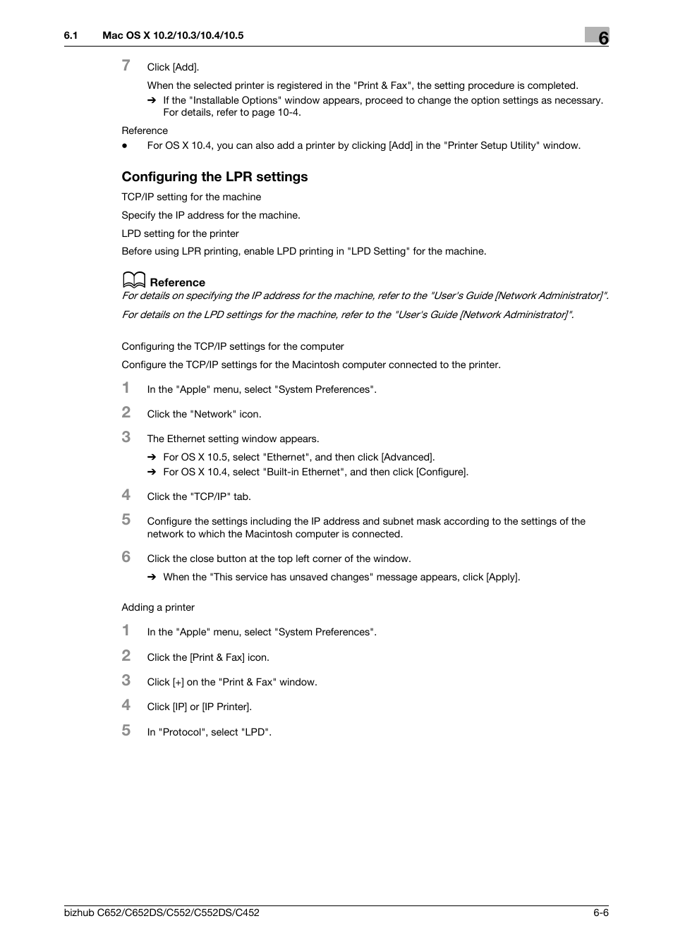 Configuring the lpr settings, Configuring the lpr settings -6 | Konica Minolta BIZHUB C652DS User Manual | Page 73 / 312