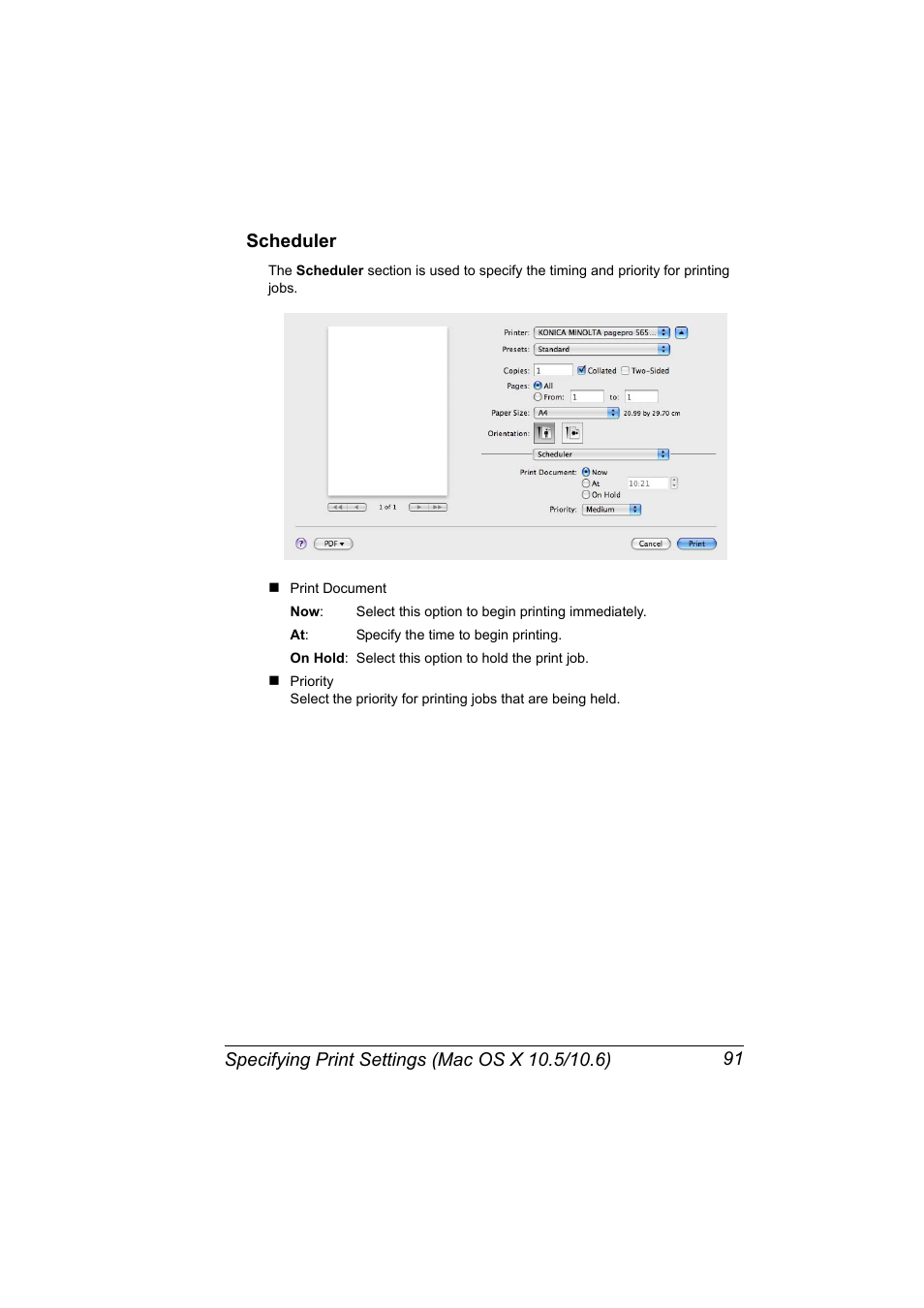 Scheduler, Scheduler 91 | Konica Minolta pagepro 5650 User Manual | Page 109 / 394