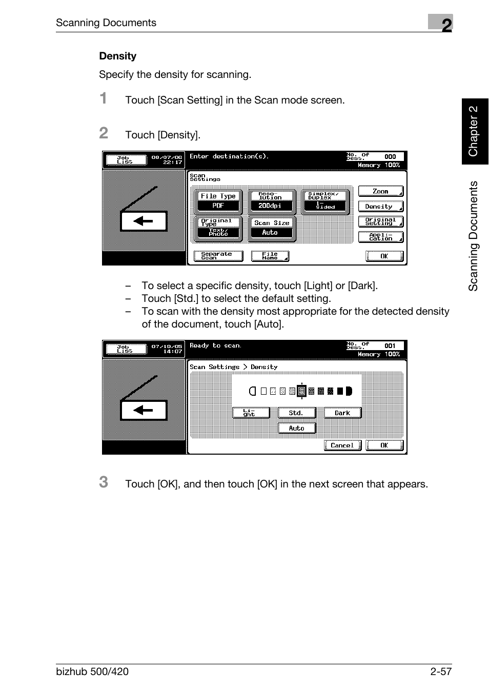 Density -57 | Konica Minolta bizhub 500 User Manual | Page 92 / 412
