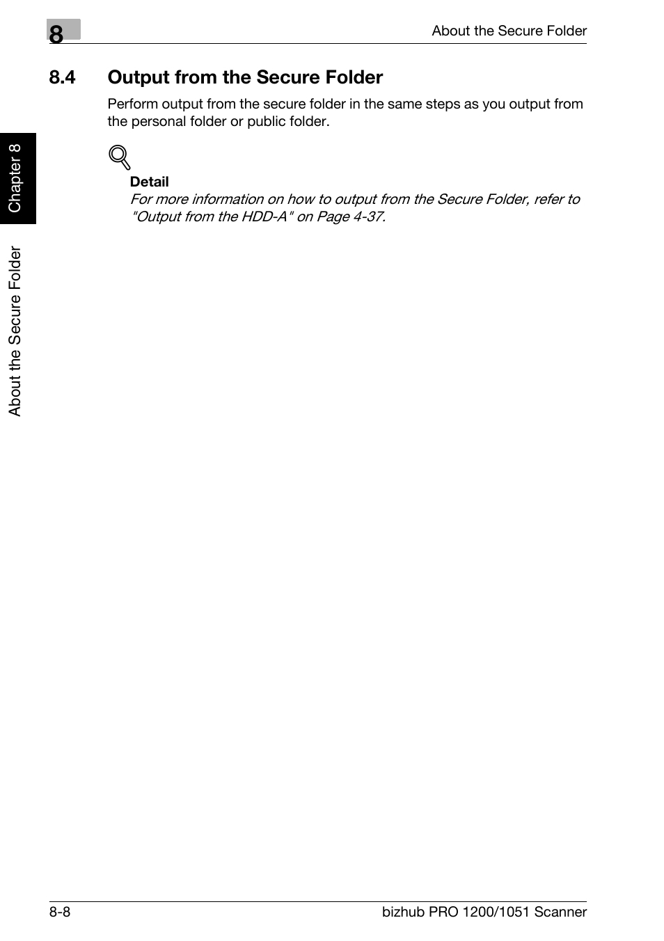 4 output from the secure folder, Output from the secure folder -8 | Konica Minolta bizhub PRO 1200 User Manual | Page 153 / 170