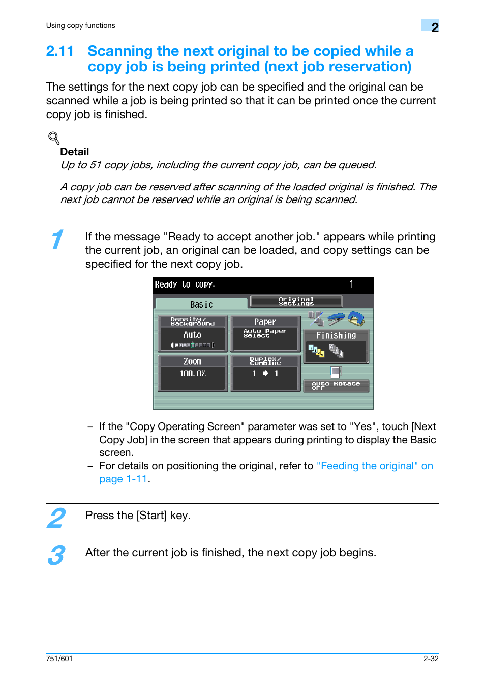 Is being printed (next job reservation) -32 | Konica Minolta bizhub 601 User Manual | Page 59 / 101