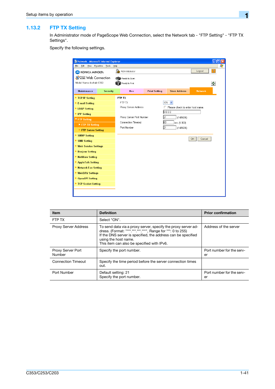 2 ftp tx setting, Ftp tx setting -41, Ftp tx setting | Konica Minolta bizhub C353 User Manual | Page 54 / 220