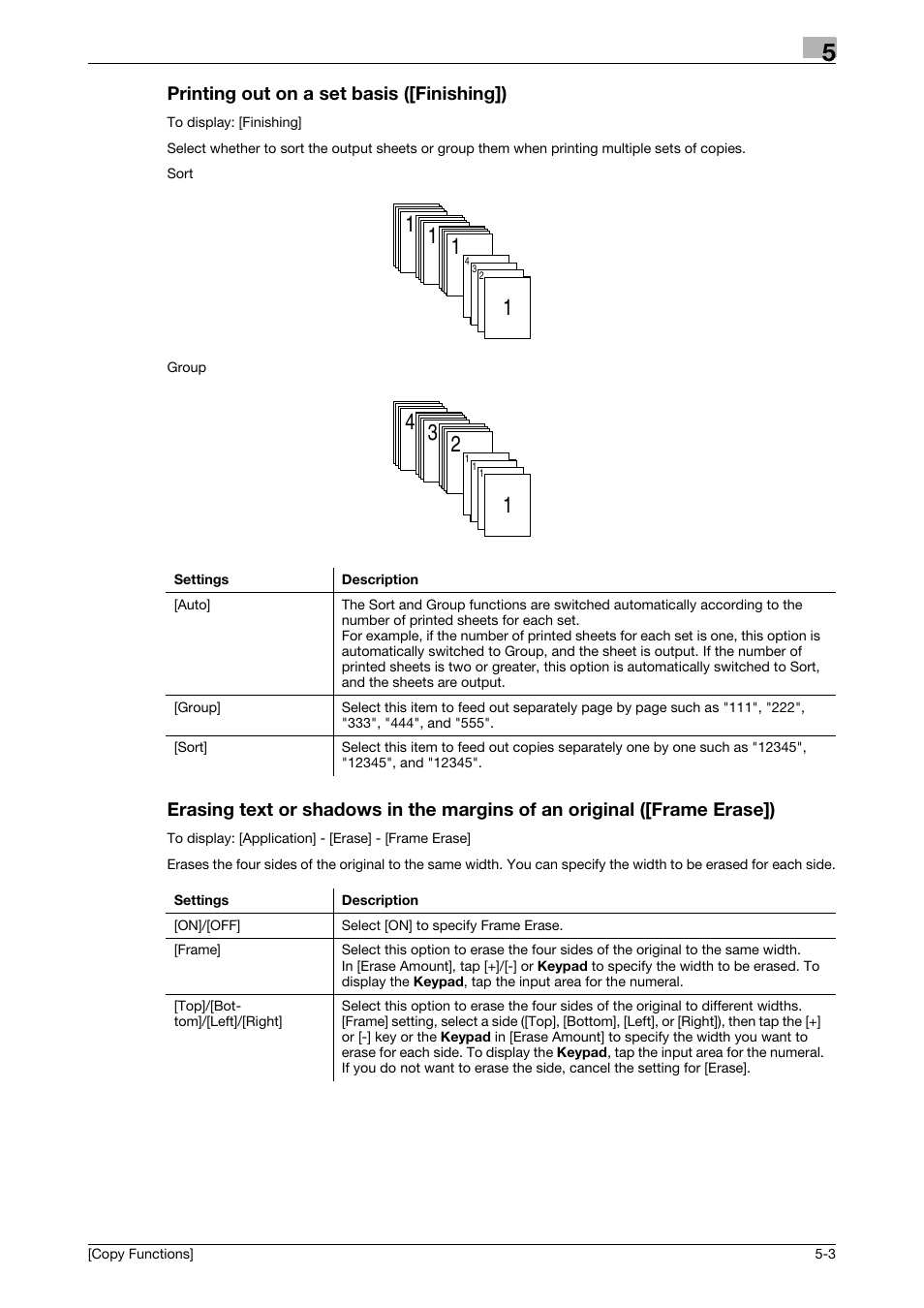 Printing out on a set basis ([finishing]) | Konica Minolta bizhub C3350 User Manual | Page 24 / 30