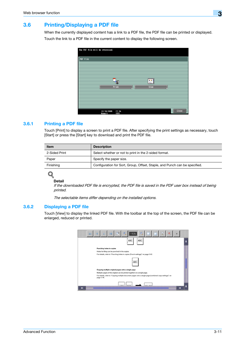 6 printing/displaying a pdf file, 1 printing a pdf file, 2 displaying a pdf file | Printing/displaying a pdf file -11, Printing a pdf file -11, Displaying a pdf file -11 | Konica Minolta bizhub 361 User Manual | Page 25 / 84