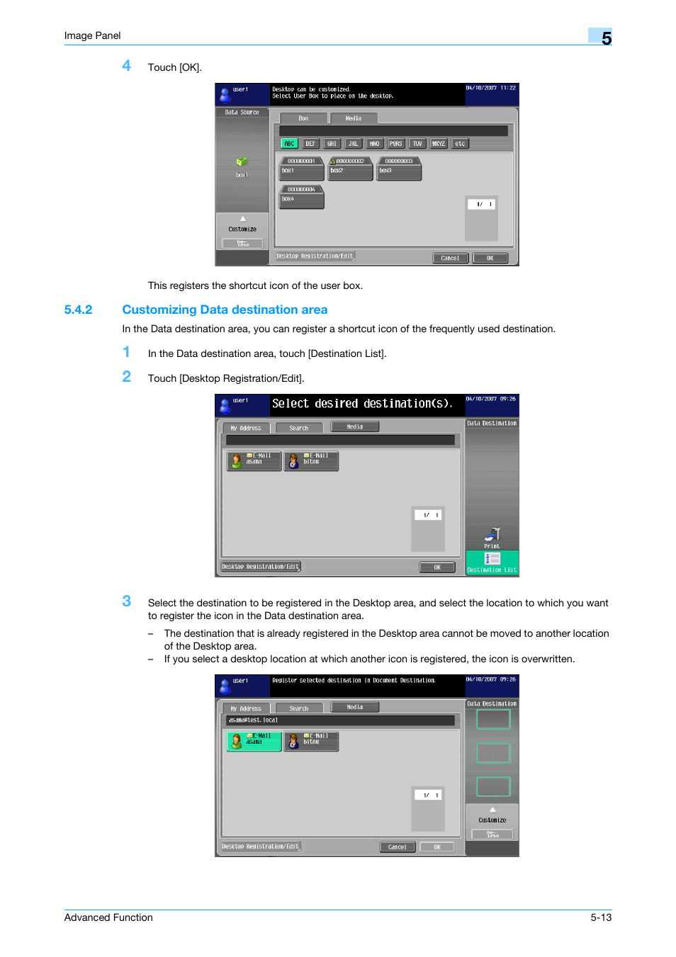 2 customizing data destination area, Customizing data destination area -13 | Konica Minolta bizhub 361 User Manual | Page 49 / 84