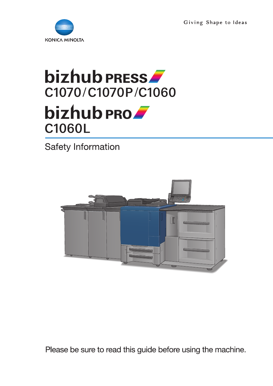 Konica Minolta bizhub PRESS C1070 User Manual | 60 pages