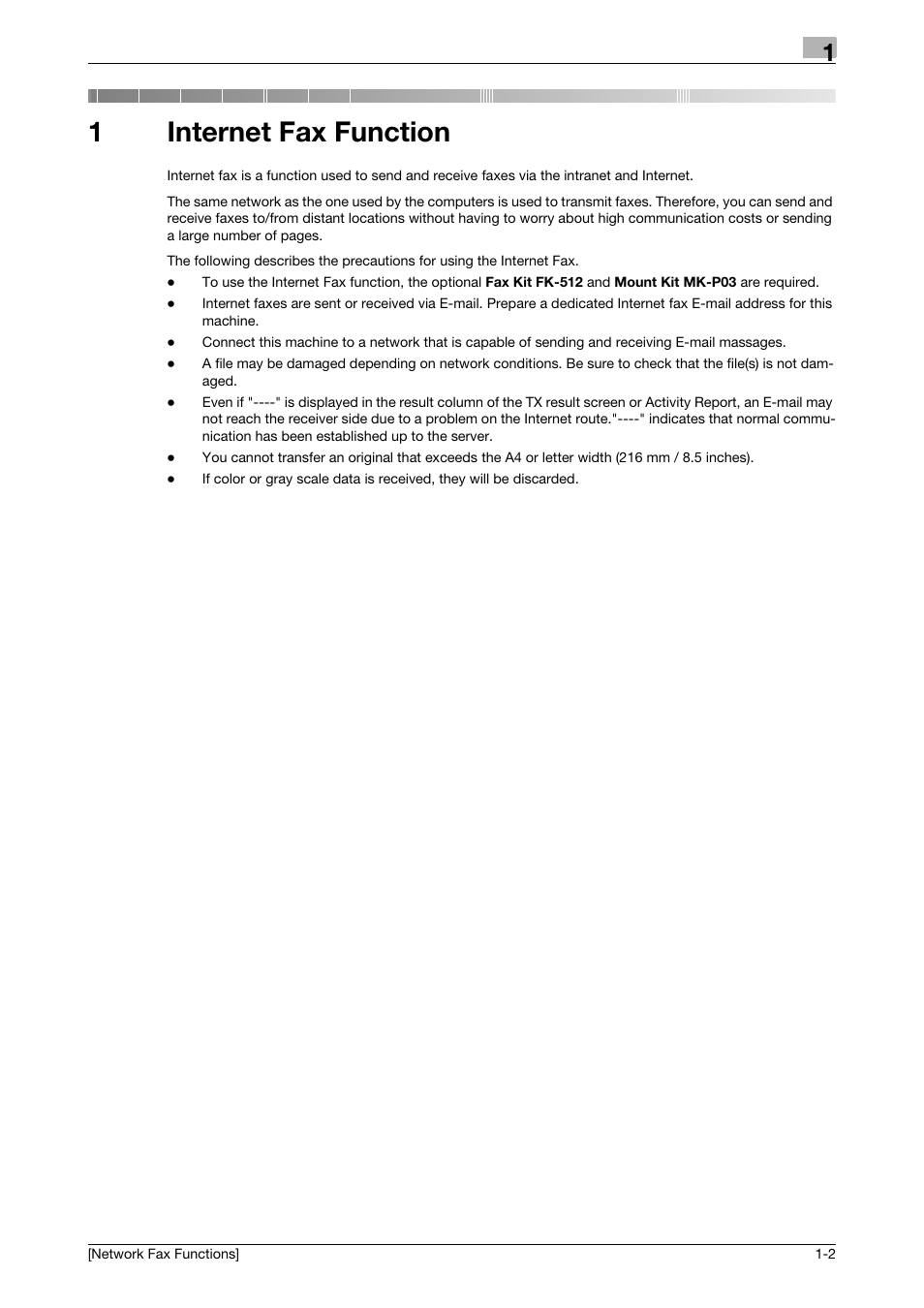 1 internet fax function, Internet fax function, 1internet fax function | Konica Minolta bizhub 4050 User Manual | Page 5 / 42
