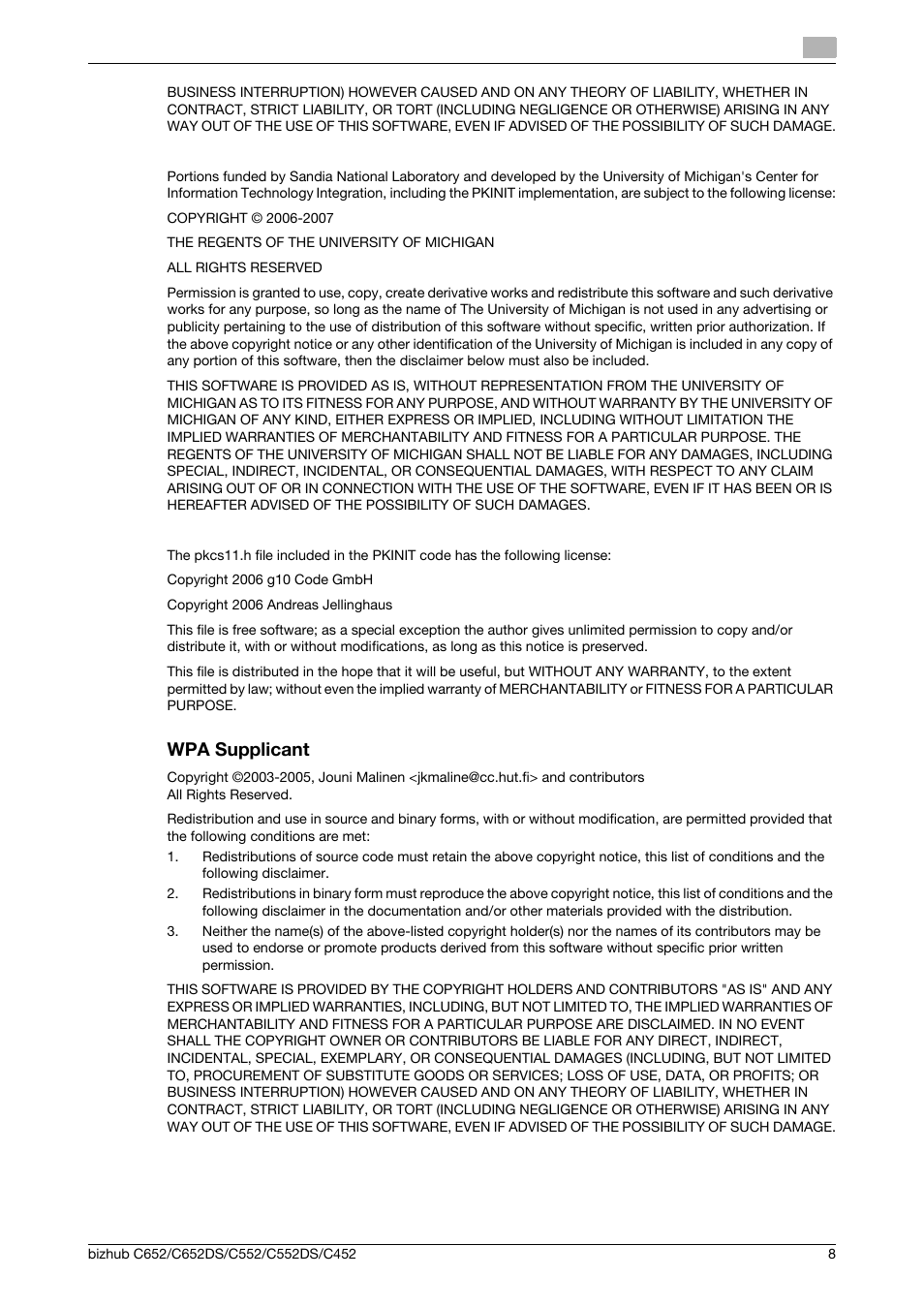 Wpa supplicant | Konica Minolta BIZHUB C652DS User Manual | Page 9 / 18