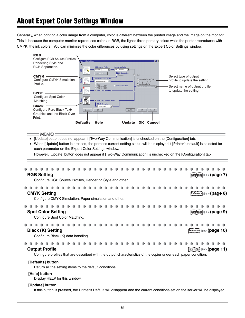 About expert color settings window | Konica Minolta bizhub PRO C500 User Manual | Page 6 / 14