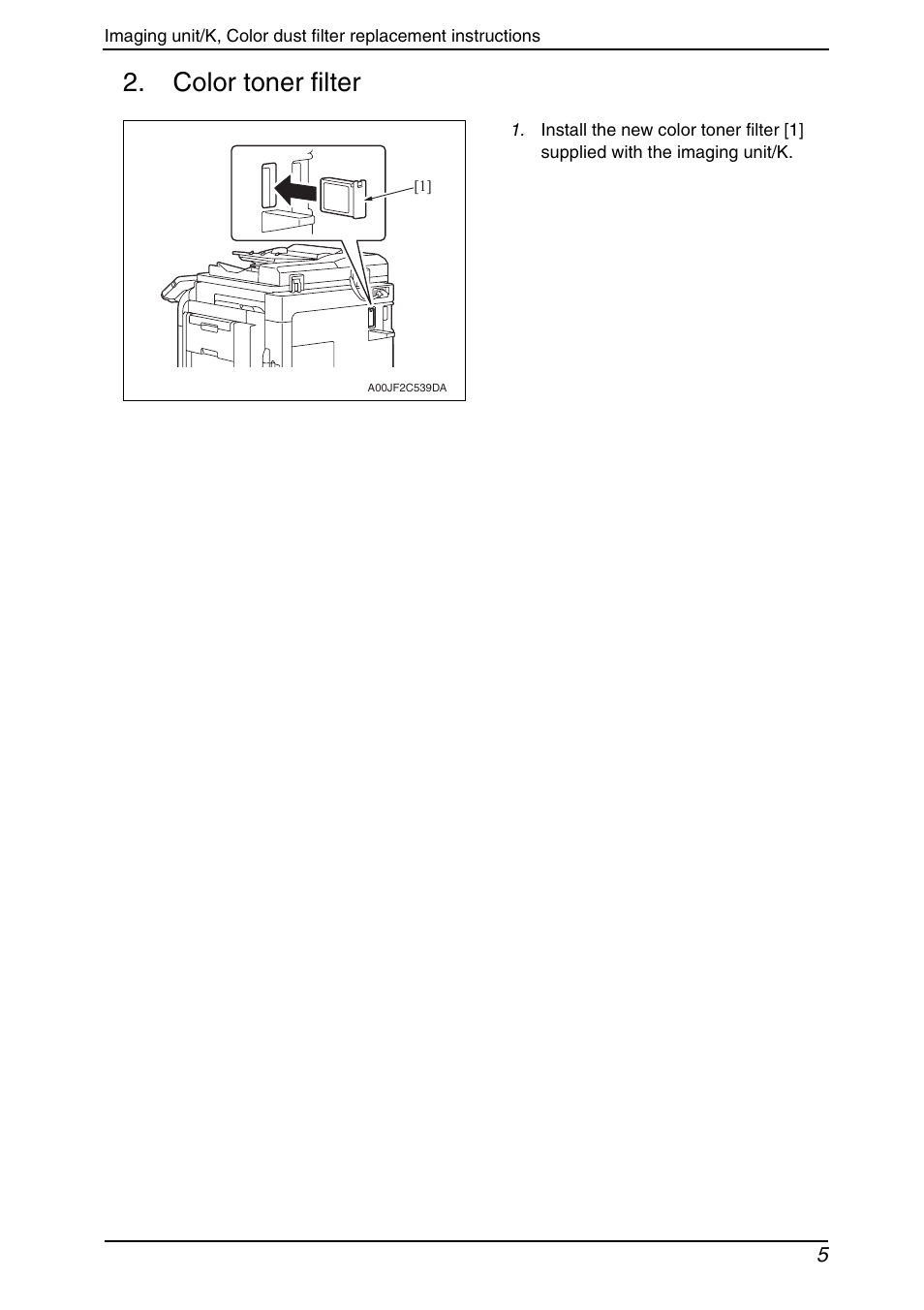 Color toner filter | Konica Minolta bizhub C650 User Manual | Page 15 / 37