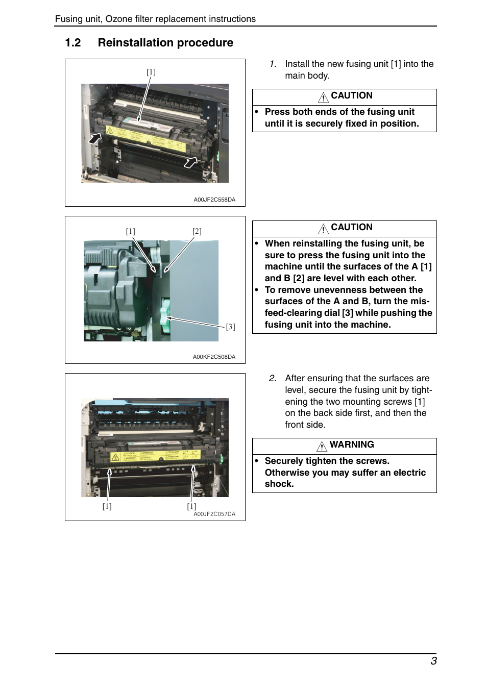 2 reinstallation procedure | Konica Minolta bizhub C650 User Manual | Page 20 / 37