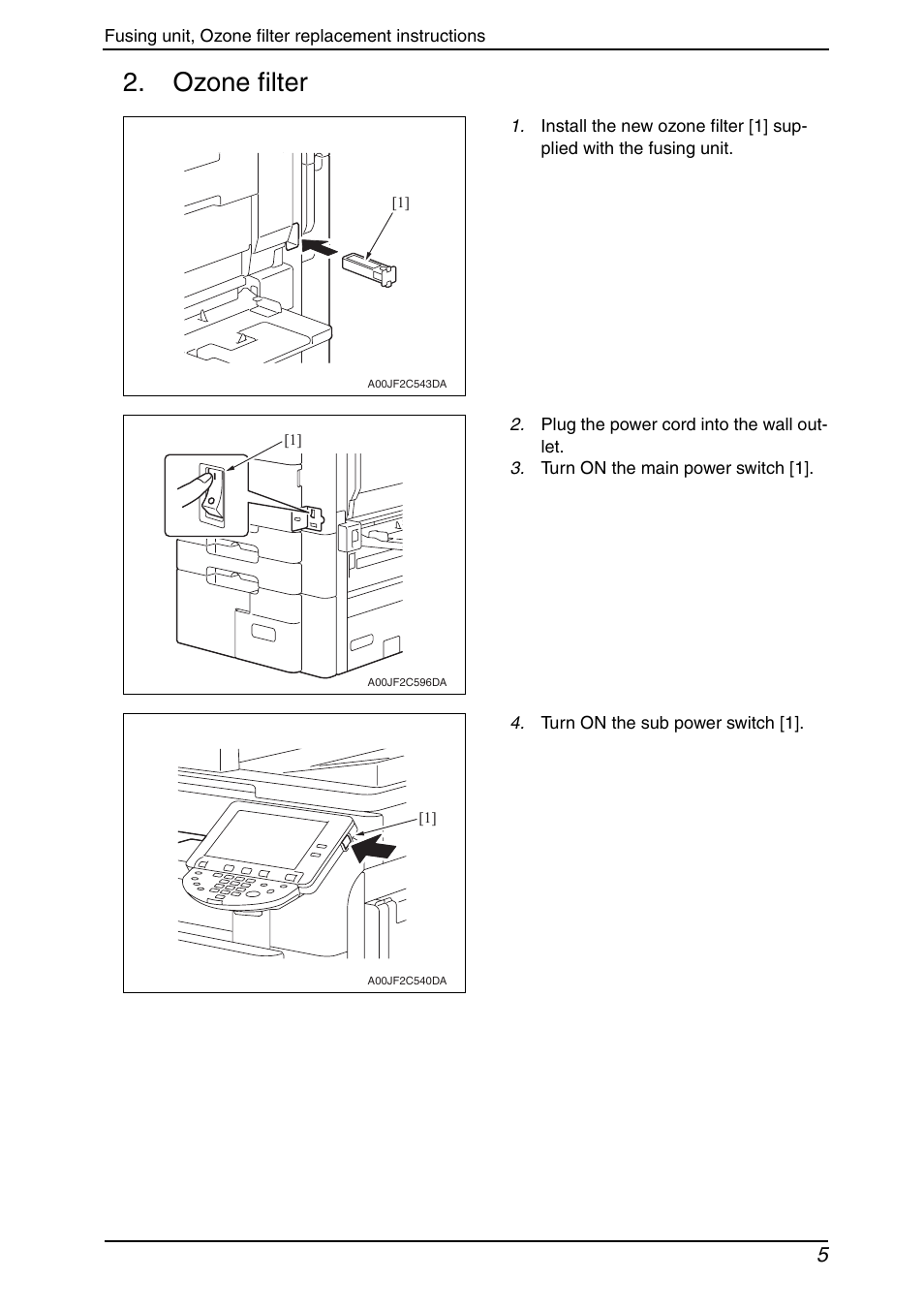 Ozone filter | Konica Minolta bizhub C650 User Manual | Page 22 / 37