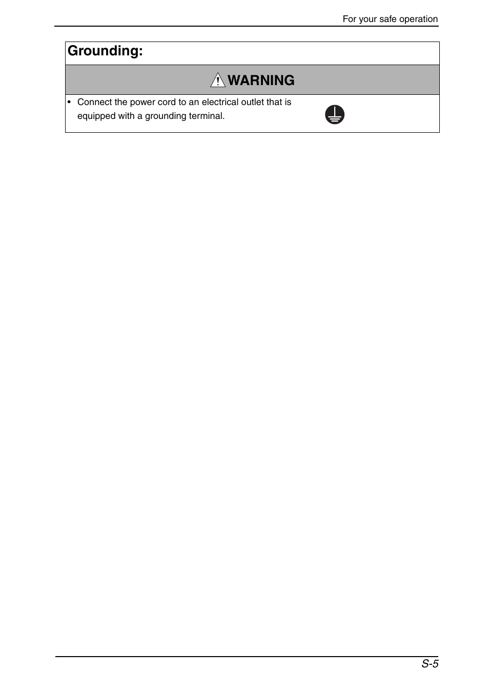 Grounding: warning | Konica Minolta bizhub C650 User Manual | Page 8 / 37