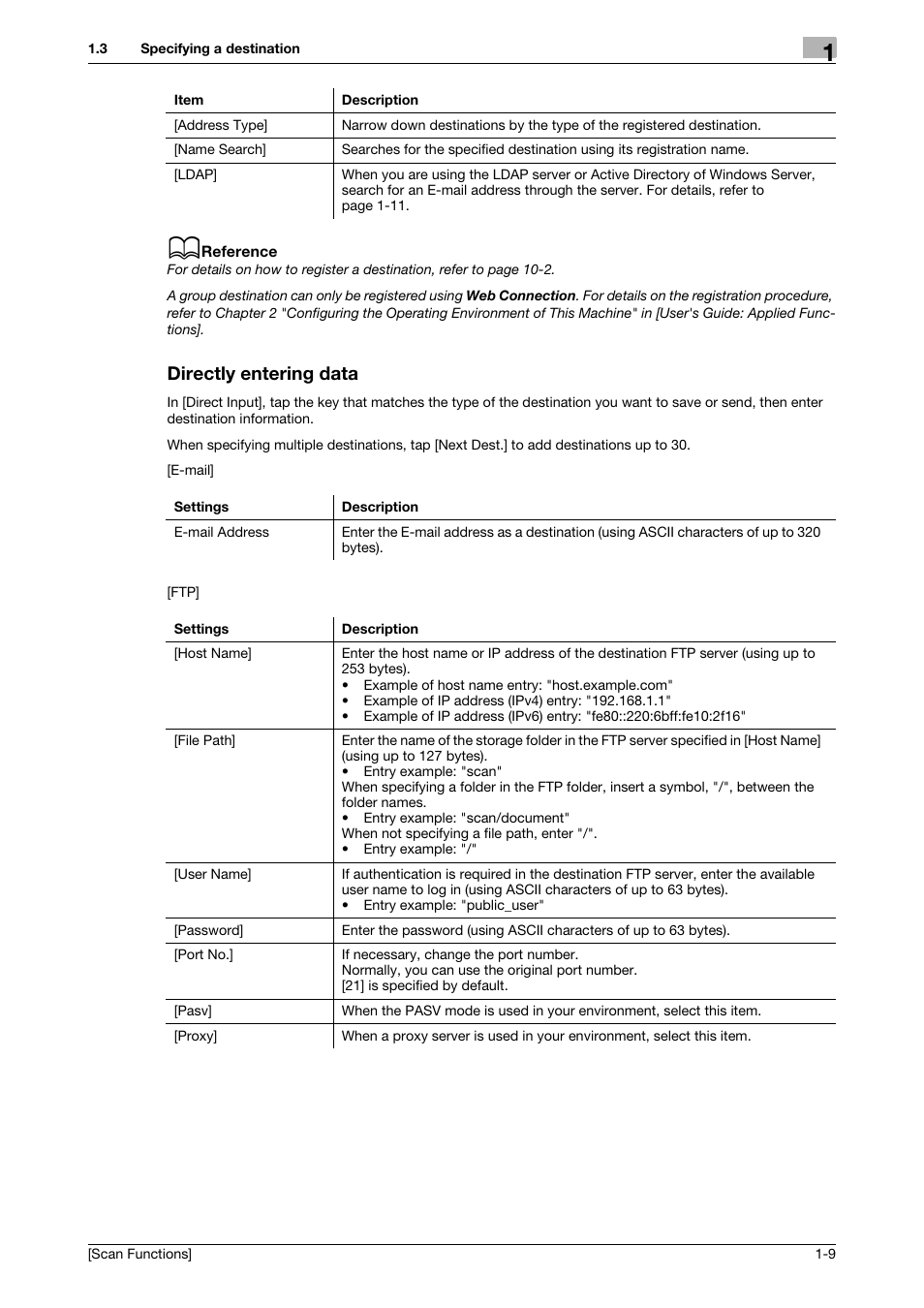 Directly entering data, Directly entering data -9 | Konica Minolta bizhub 4750 User Manual | Page 14 / 102