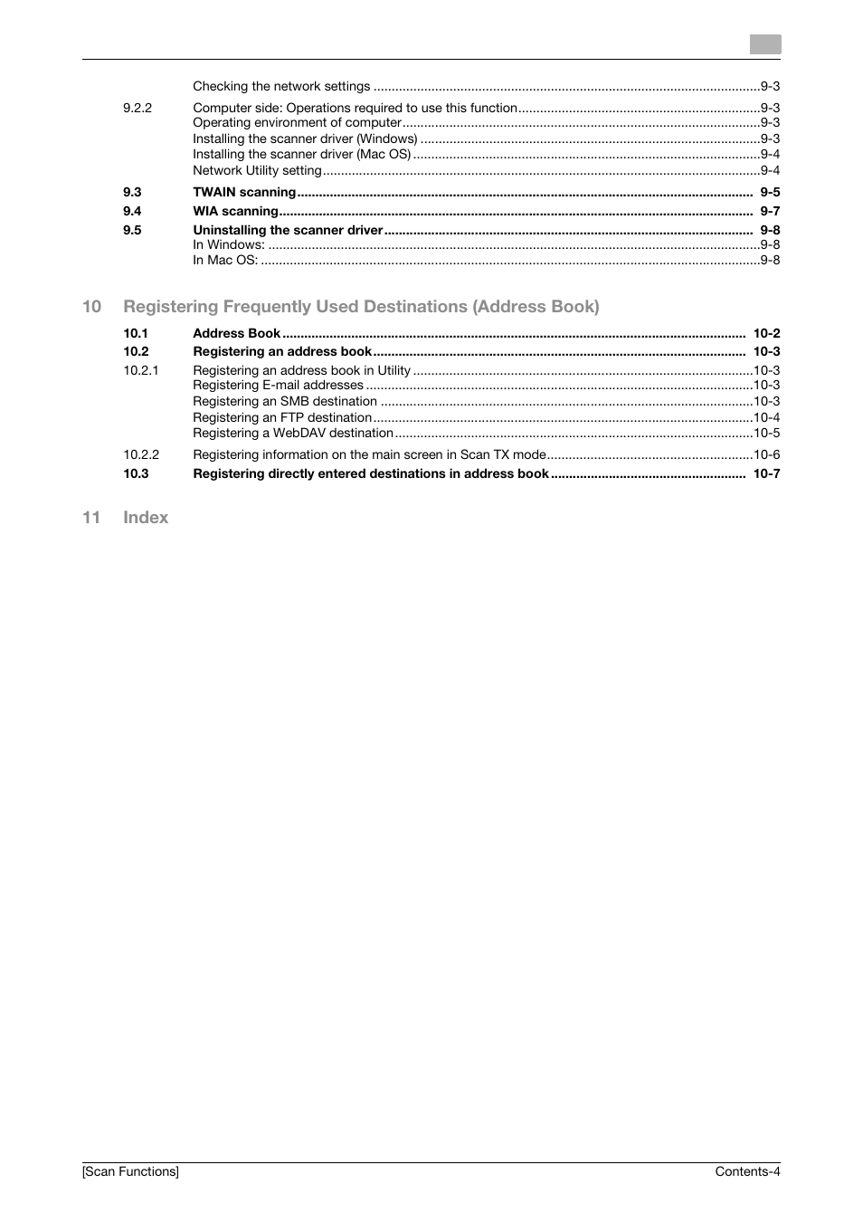 11 index | Konica Minolta bizhub 4750 User Manual | Page 5 / 102