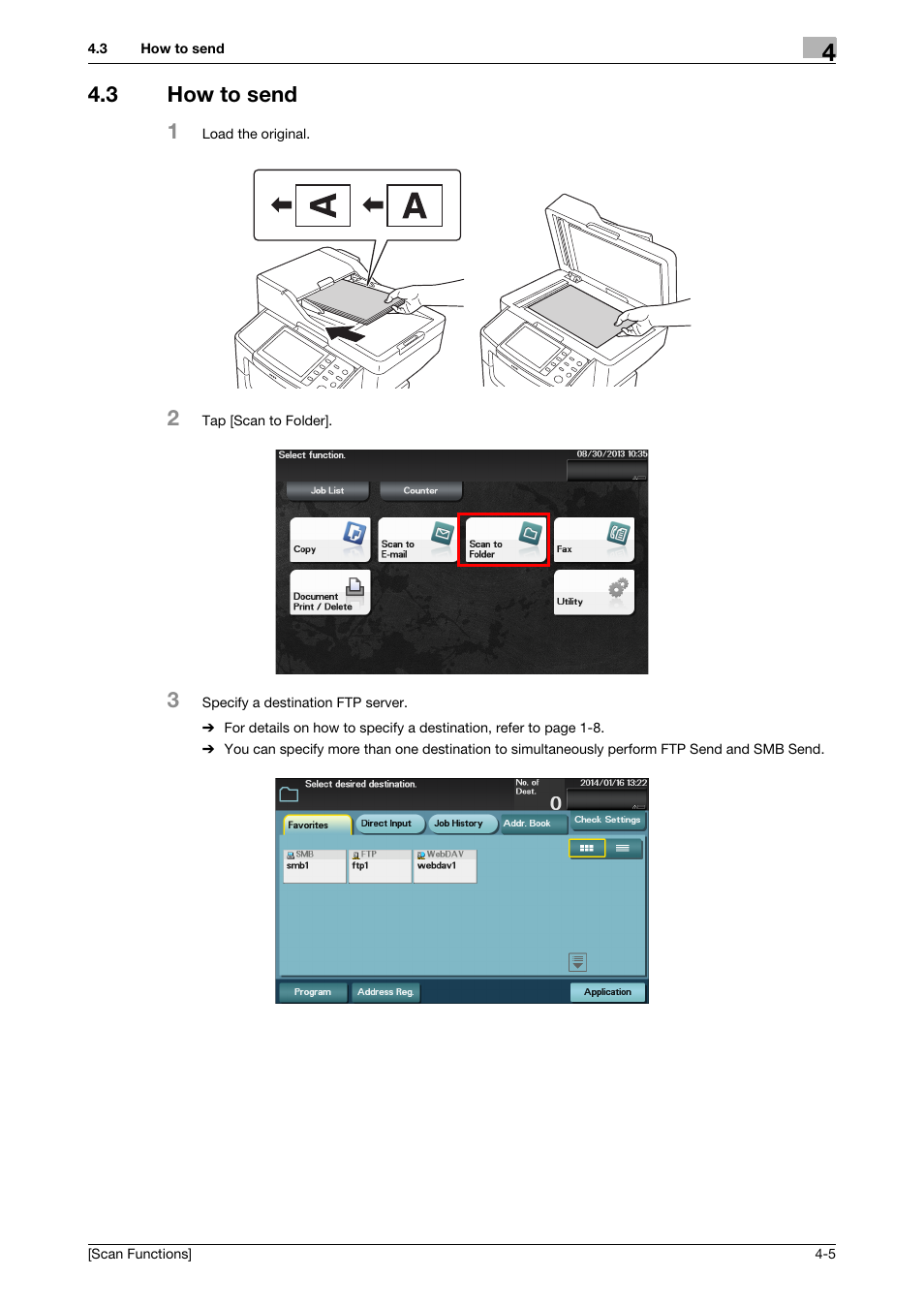 3 how to send, How to send -5, 3 how to send 1 | Konica Minolta bizhub 4750 User Manual | Page 53 / 102