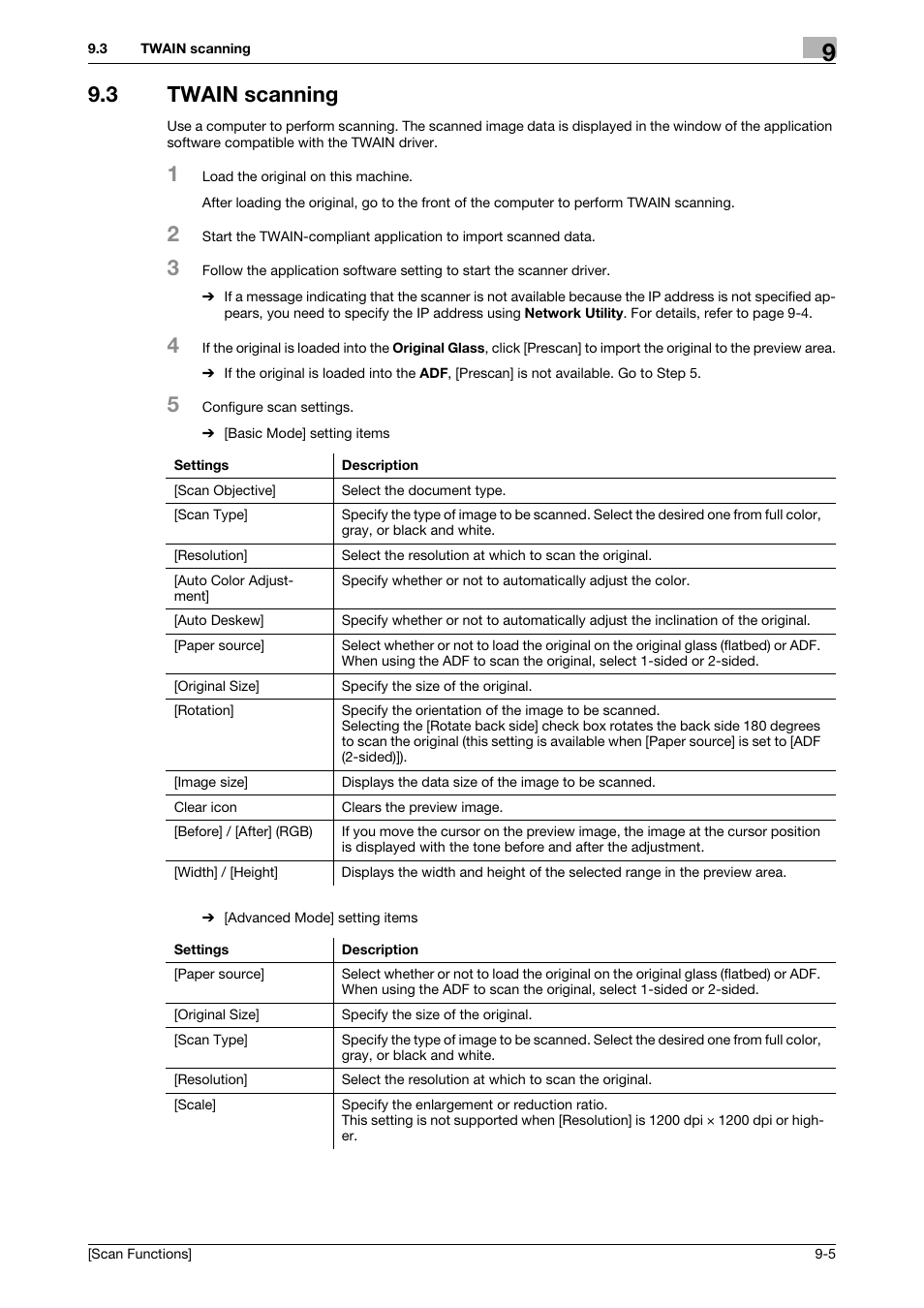 3 twain scanning, Twain scanning -5 | Konica Minolta bizhub 4750 User Manual | Page 89 / 102
