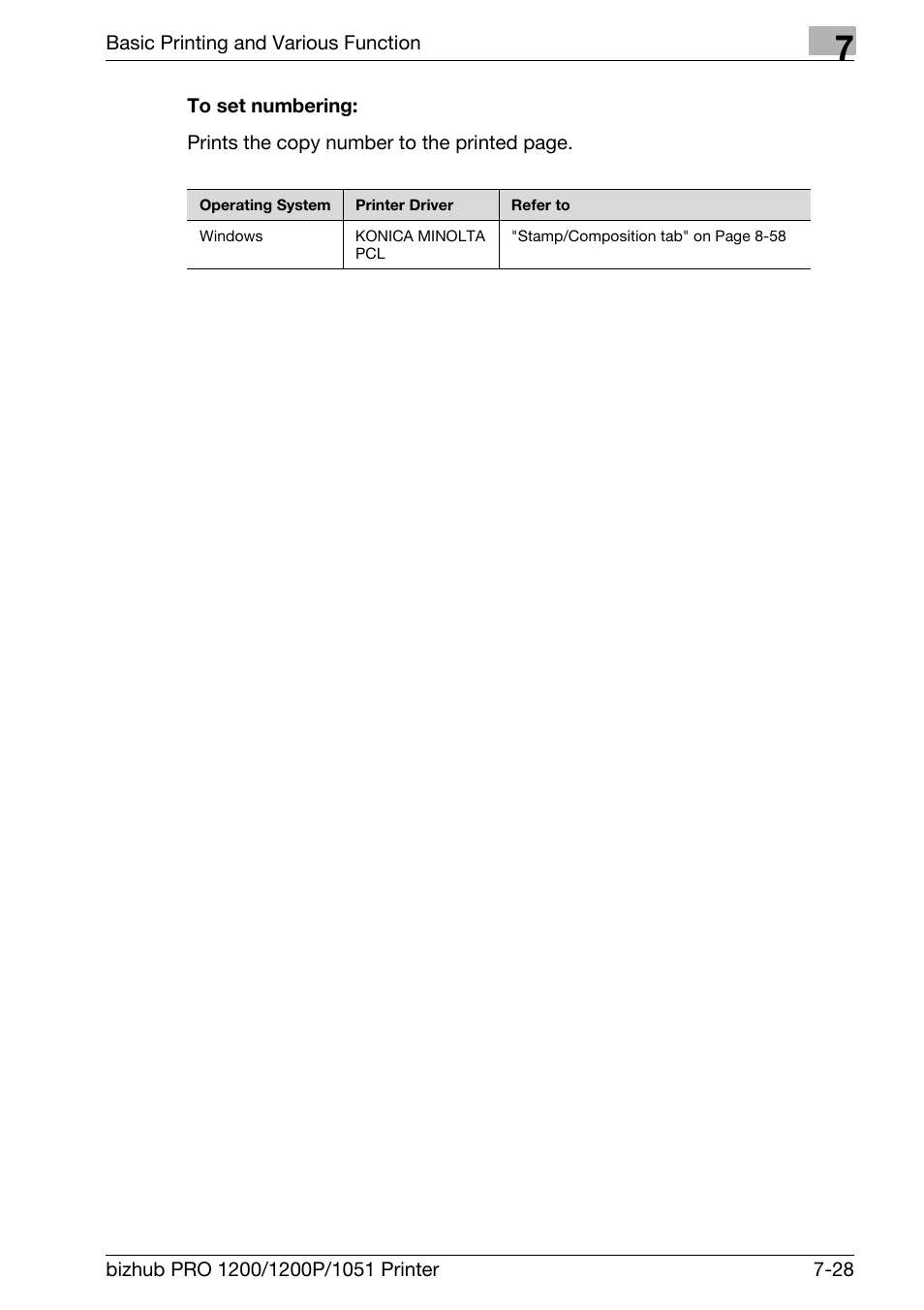To set numbering | Konica Minolta bizhub PRO 1051 User Manual | Page 125 / 355