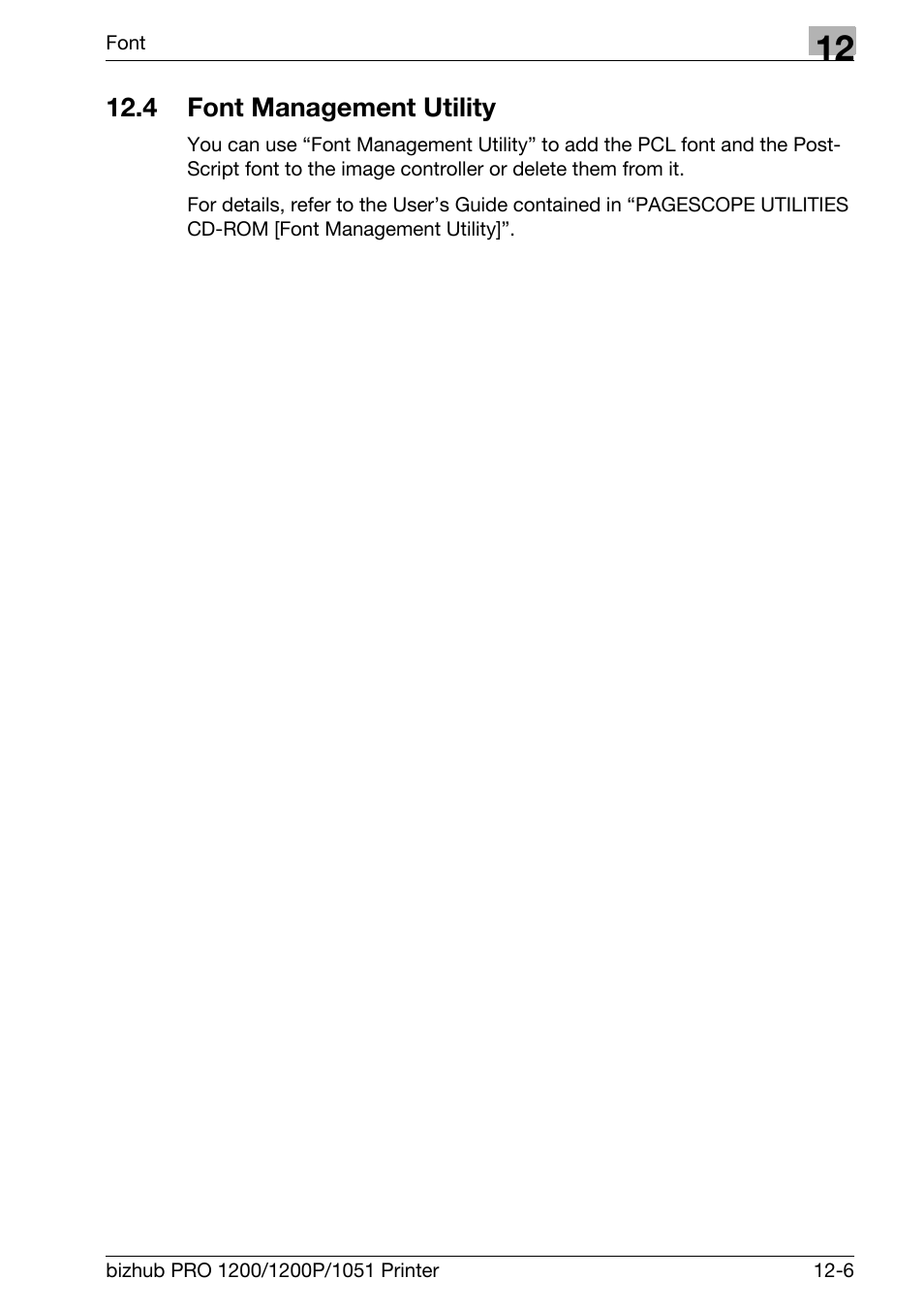 4 font management utility, Font management utility -6 | Konica Minolta bizhub PRO 1051 User Manual | Page 300 / 355