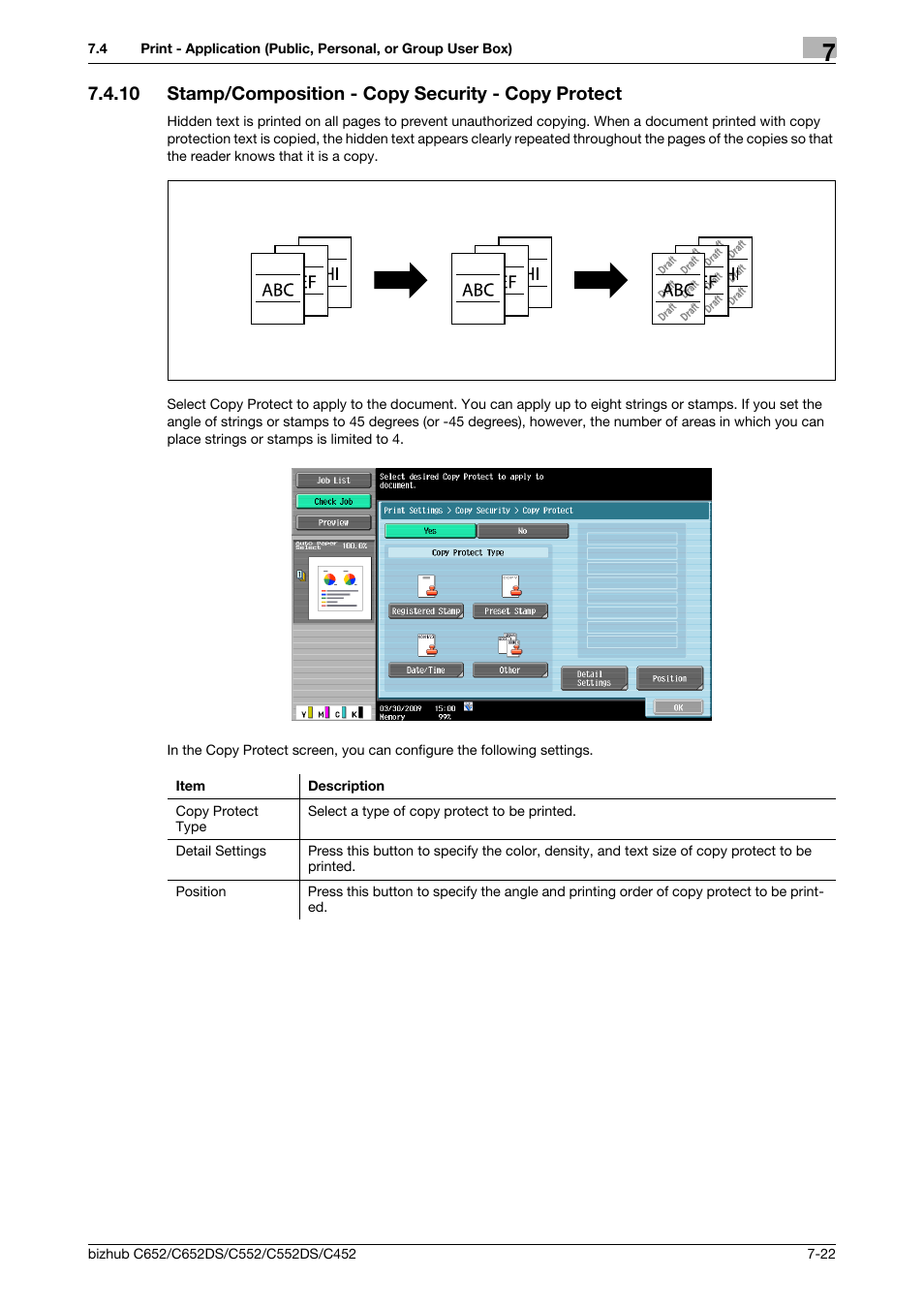 P. 7-22) | Konica Minolta BIZHUB C652DS User Manual | Page 127 / 300
