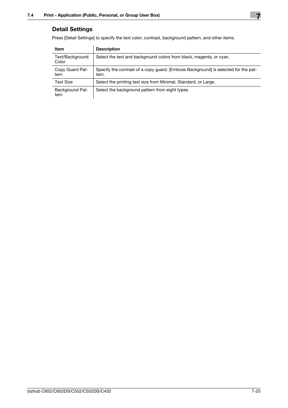 Detail settings, Detail settings -25 | Konica Minolta BIZHUB C652DS User Manual | Page 130 / 300