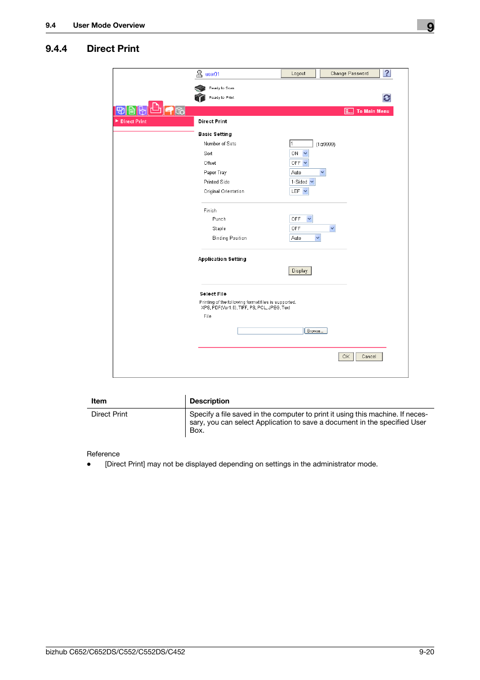 4 direct print, Direct print -20 | Konica Minolta BIZHUB C652DS User Manual | Page 259 / 300