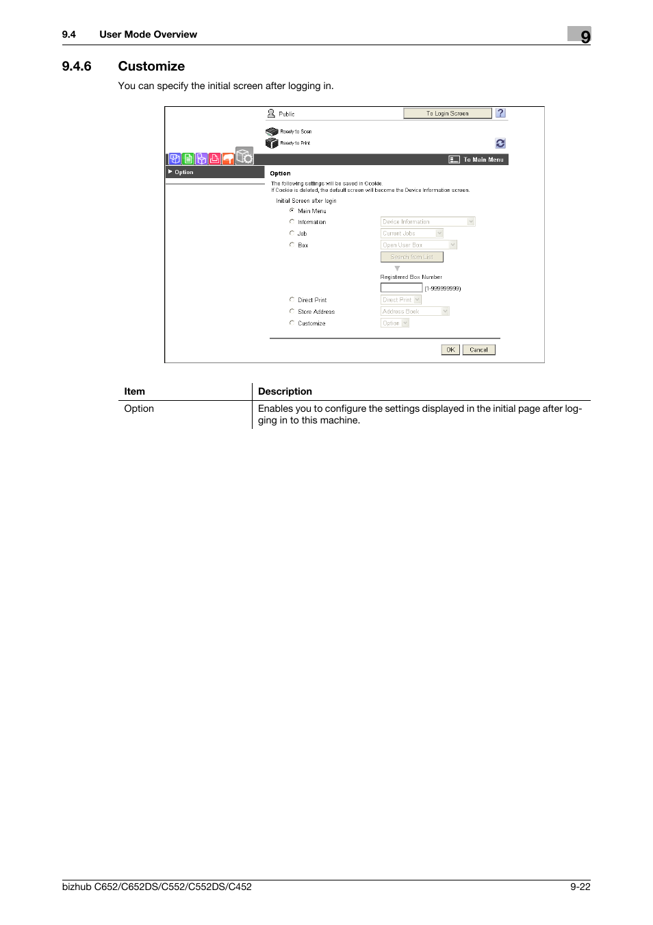 6 customize, Customize -22 | Konica Minolta BIZHUB C652DS User Manual | Page 261 / 300
