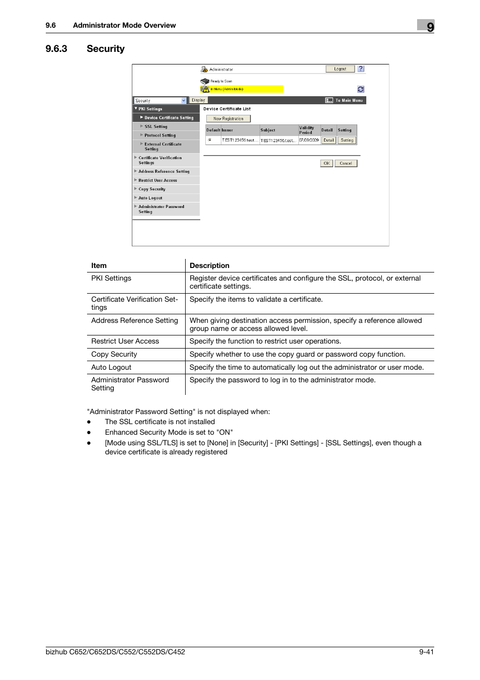 3 security, Security -41 | Konica Minolta BIZHUB C652DS User Manual | Page 280 / 300