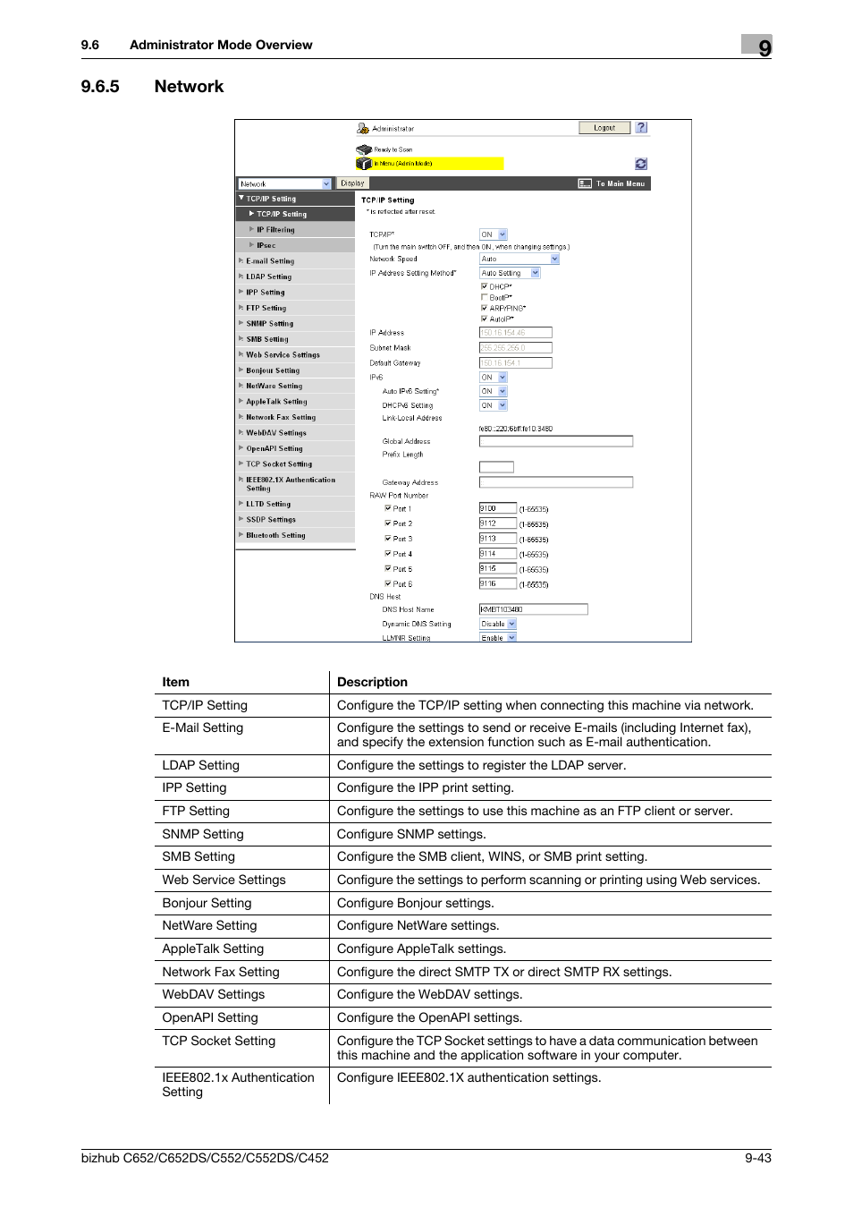 5 network, Network -43 | Konica Minolta BIZHUB C652DS User Manual | Page 282 / 300