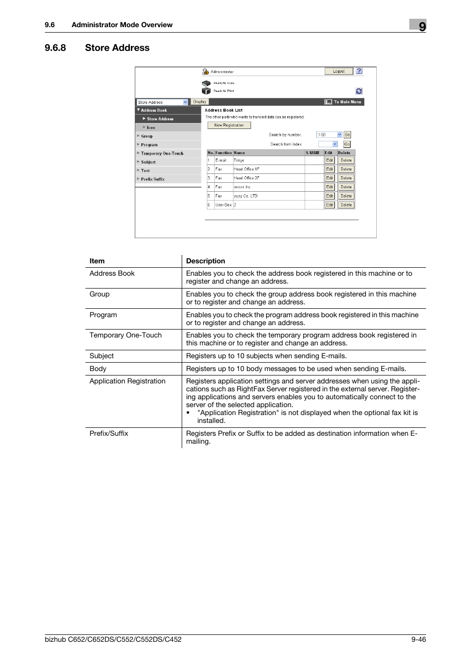8 store address, Store address -46 | Konica Minolta BIZHUB C652DS User Manual | Page 285 / 300