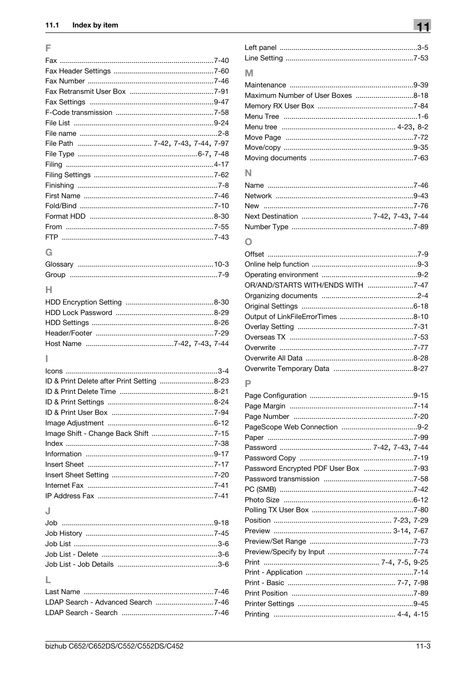 F to p | Konica Minolta BIZHUB C652DS User Manual | Page 295 / 300