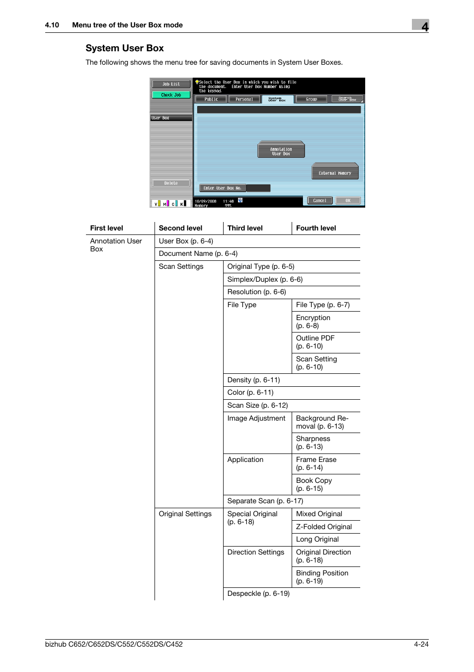 System user box, System user box -24 | Konica Minolta BIZHUB C652DS User Manual | Page 70 / 300