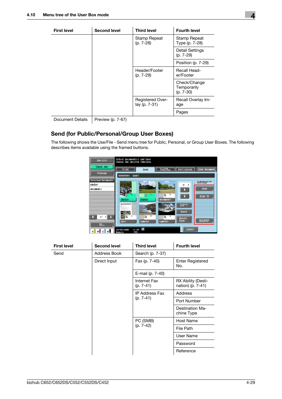 Send (for public/personal/group user boxes), Send (for public/personal/group user boxes) -29 | Konica Minolta BIZHUB C652DS User Manual | Page 75 / 300