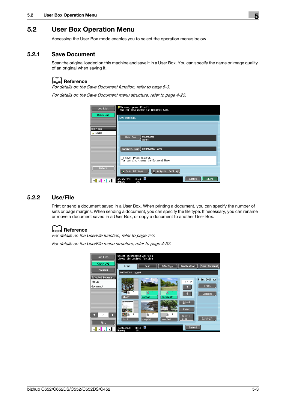 2 user box operation menu, 1 save document, 2 use/file | User box operation menu -3, Save document -3, Use/file -3 | Konica Minolta BIZHUB C652DS User Manual | Page 86 / 300