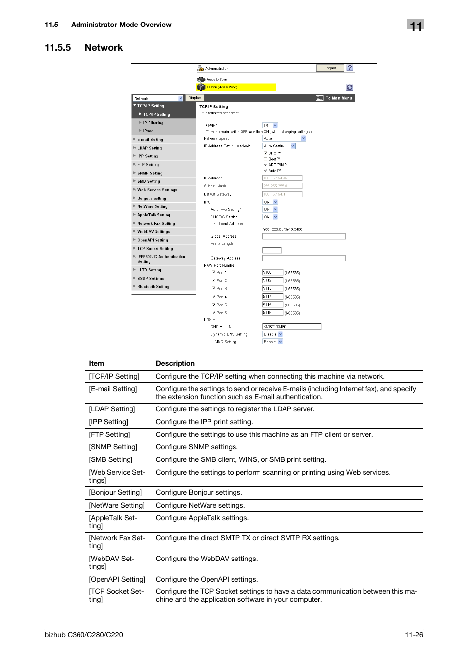 5 network, Network -26 | Konica Minolta BIZHUB C360 User Manual | Page 263 / 299