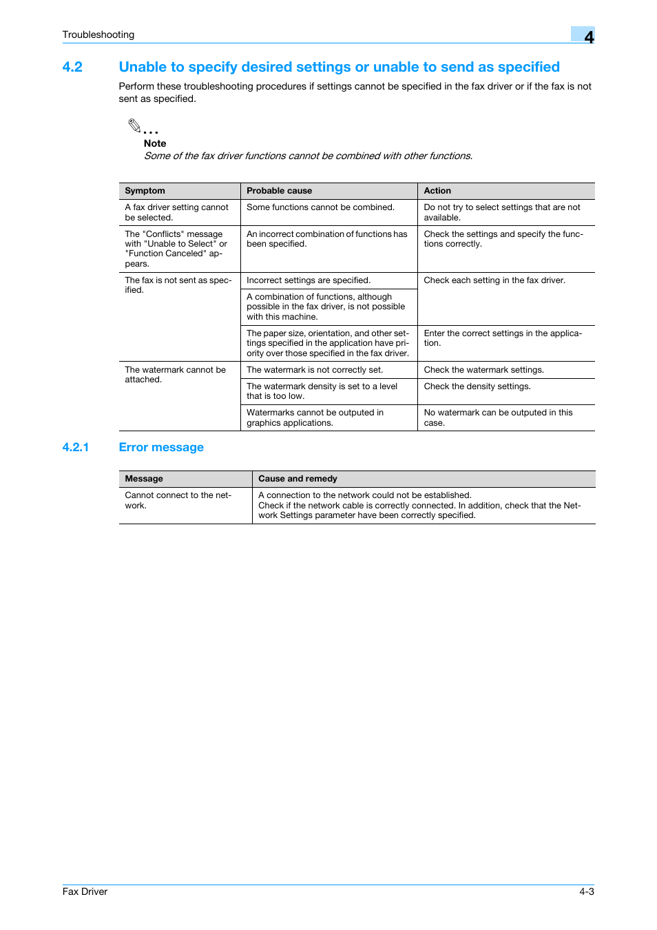 1 error message, Error message -3 | Konica Minolta bizhub C200 User Manual | Page 56 / 59