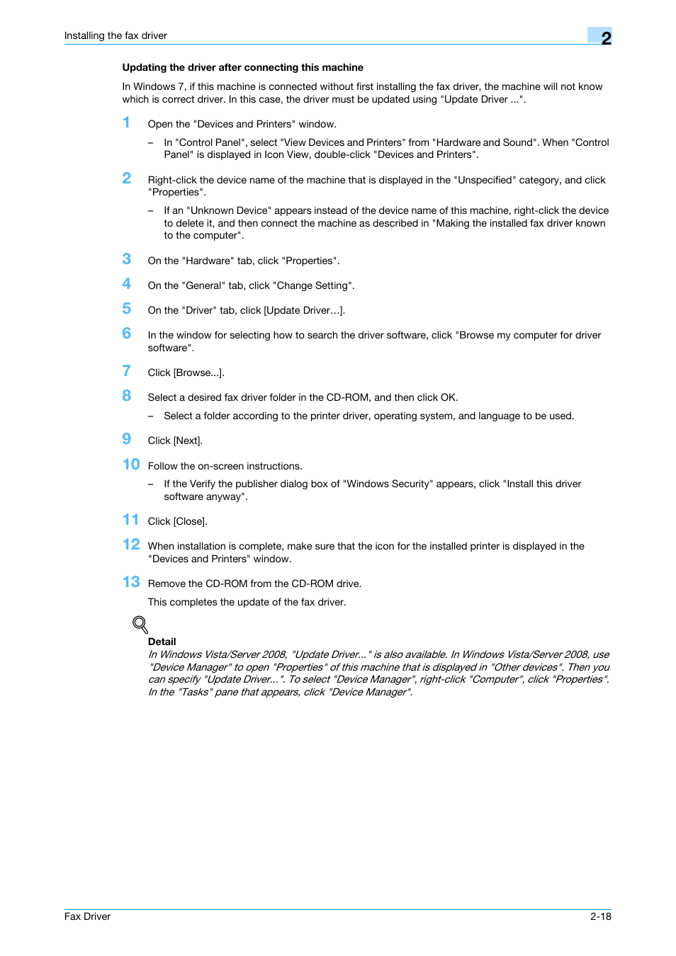 Updating the driver after connecting this machine | Konica Minolta bizhub 751 User Manual | Page 30 / 69