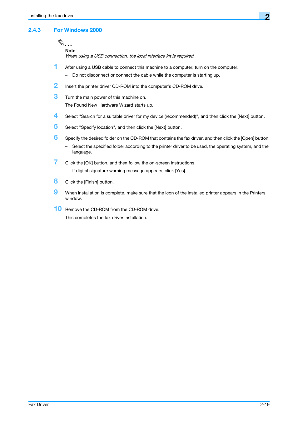 3 for windows 2000, For windows 2000 -19 | Konica Minolta bizhub 751 User Manual | Page 31 / 69