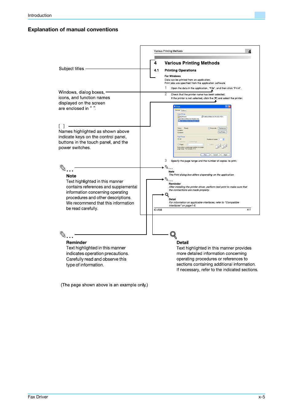 Explanation of manual conventions | Konica Minolta bizhub 751 User Manual | Page 6 / 69