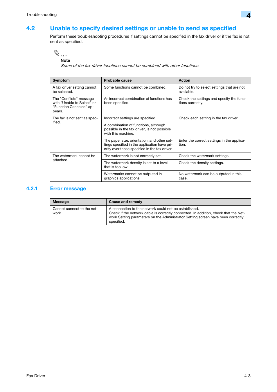 1 error message, Error message -3 | Konica Minolta bizhub 751 User Manual | Page 62 / 69