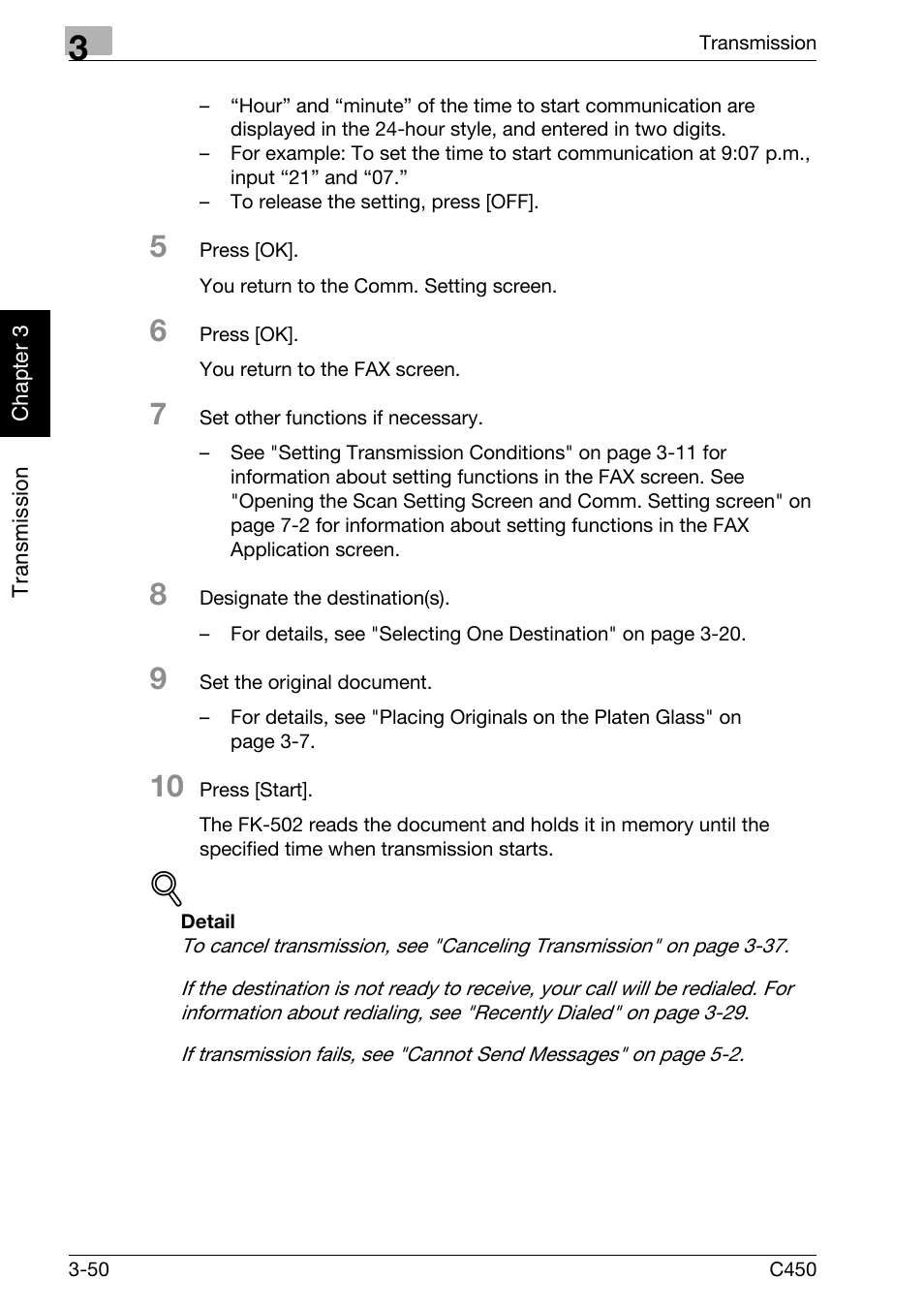 Konica Minolta FK-502 User Manual | Page 105 / 450