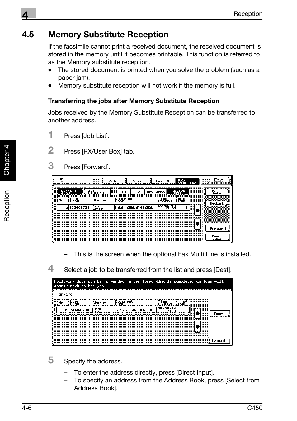 5 memory substitute reception, Memory substitute reception -6 | Konica Minolta FK-502 User Manual | Page 117 / 450