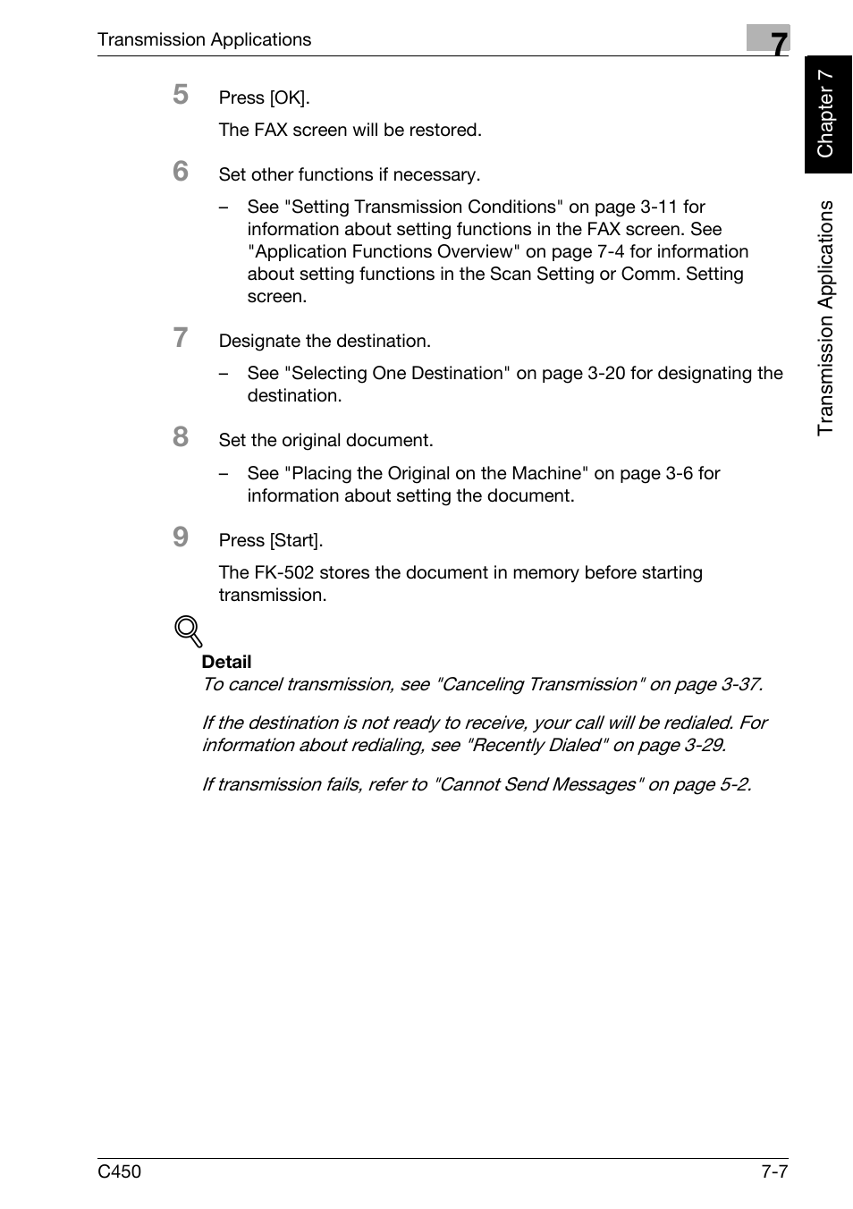Konica Minolta FK-502 User Manual | Page 144 / 450