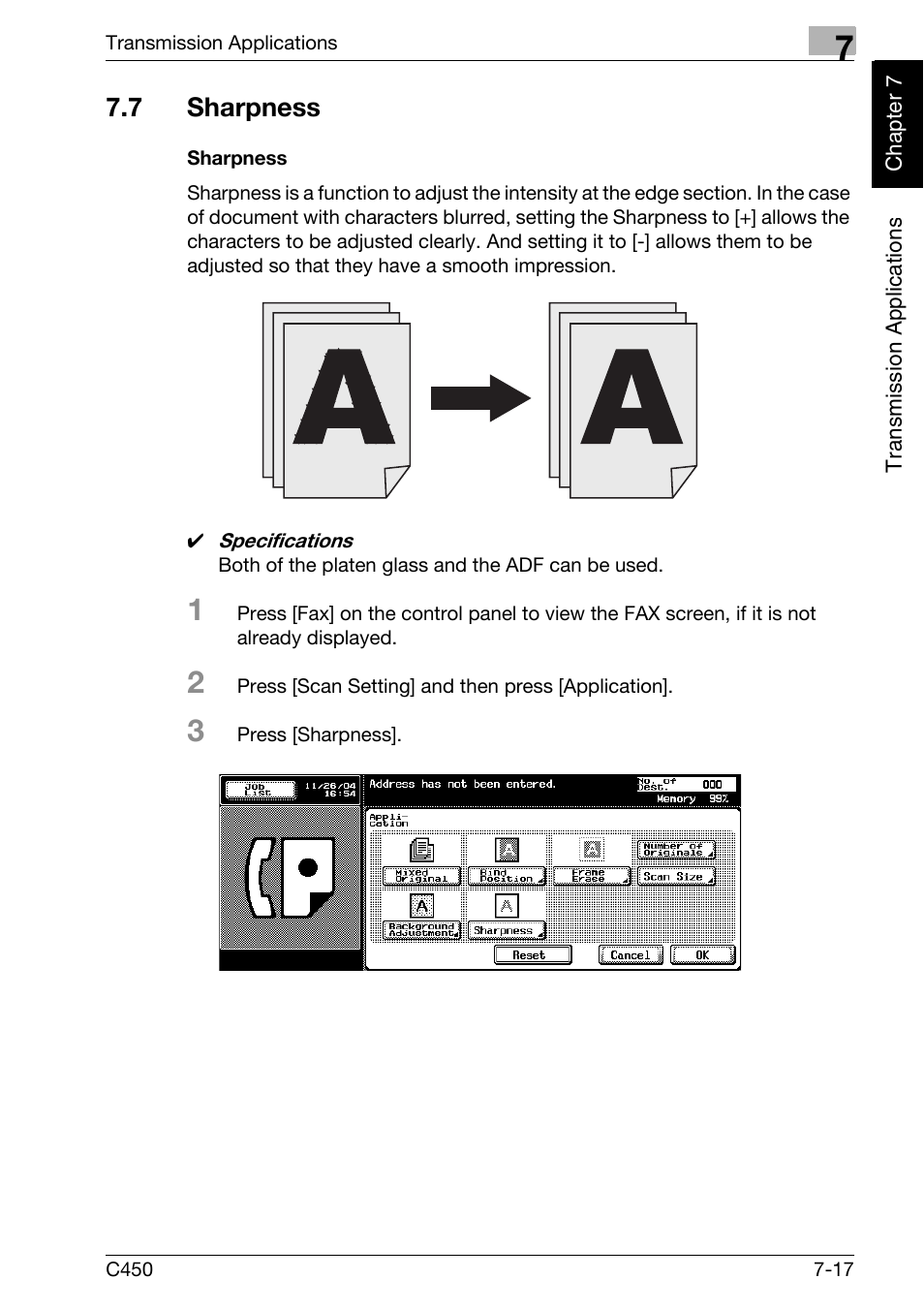 7 sharpness, Sharpness, Sharpness -17 | Konica Minolta FK-502 User Manual | Page 154 / 450