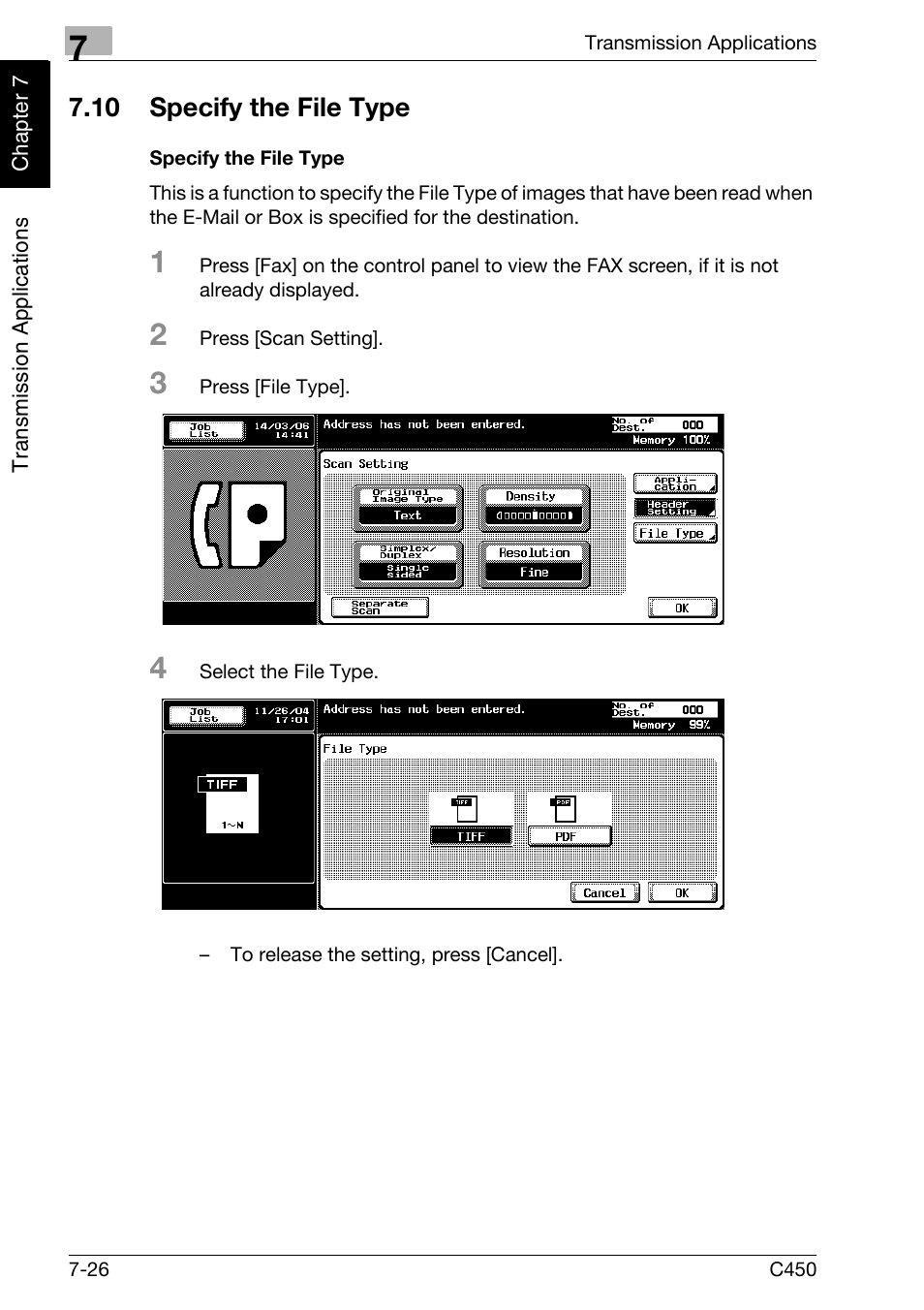 10 specify the file type, Specify the file type, Specify the file type -26 | Konica Minolta FK-502 User Manual | Page 163 / 450