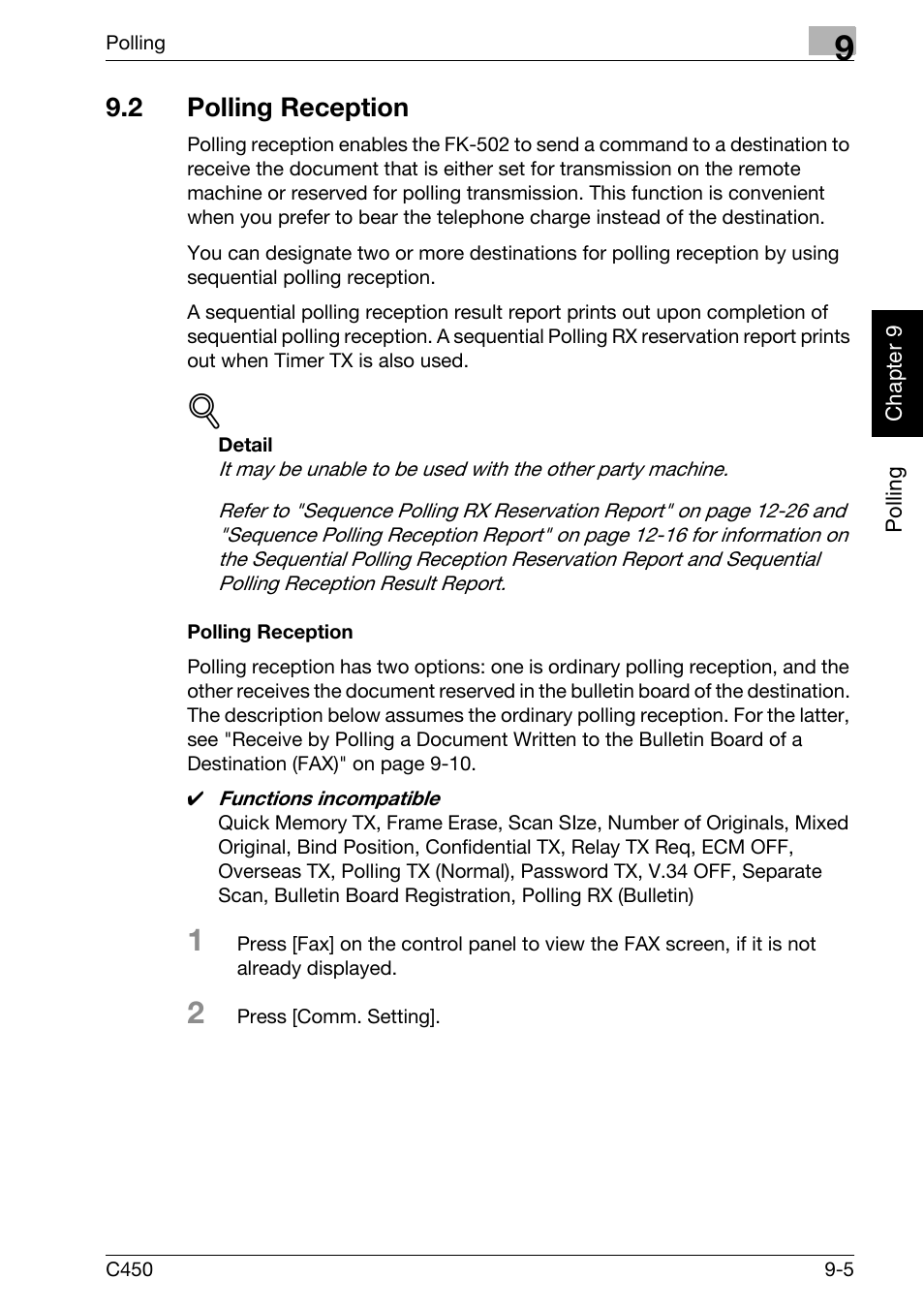 2 polling reception, Polling reception, Polling reception -5 | Konica Minolta FK-502 User Manual | Page 198 / 450