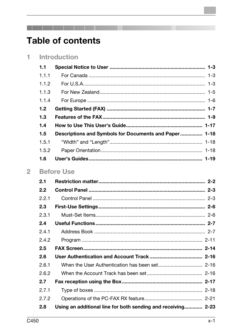 Konica Minolta FK-502 User Manual | Page 2 / 450